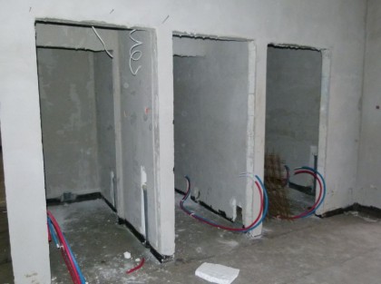 korytarz centrum podczas budowy