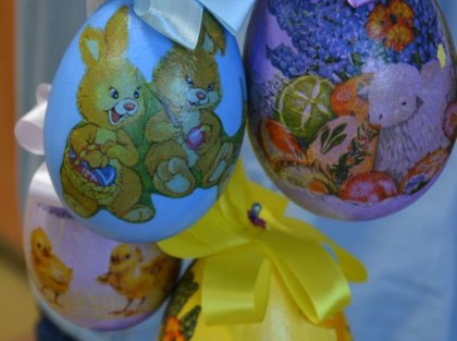 pisanki w zajączki, baranki i kurczaki stworzone na warsztatach